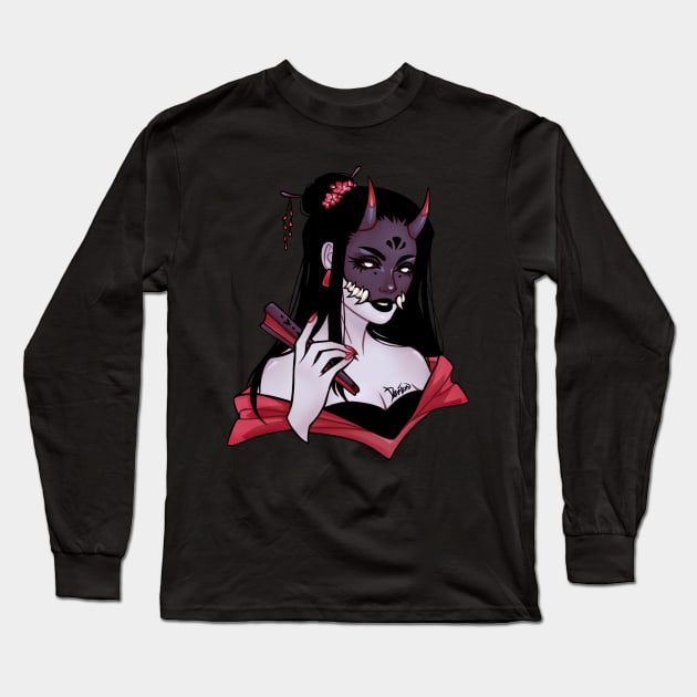 Lady Demon Long Sleeve T-Shirt by LinDemonic